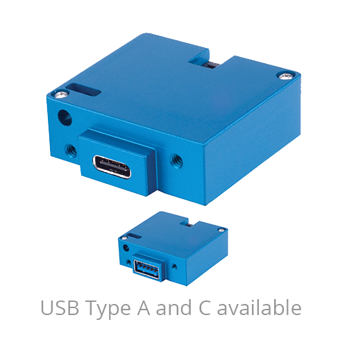 6430202-20 USB Charging Port, Model #: TA202, 10-32 VDC, Single Type-A, Bottom connector, Lighted