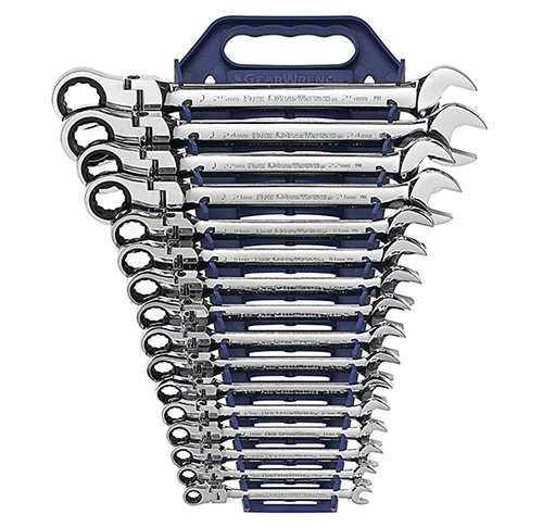 16 Pc. 12 Point Reversible Ratcheting Combination Metric Wrench Set GW-9602N