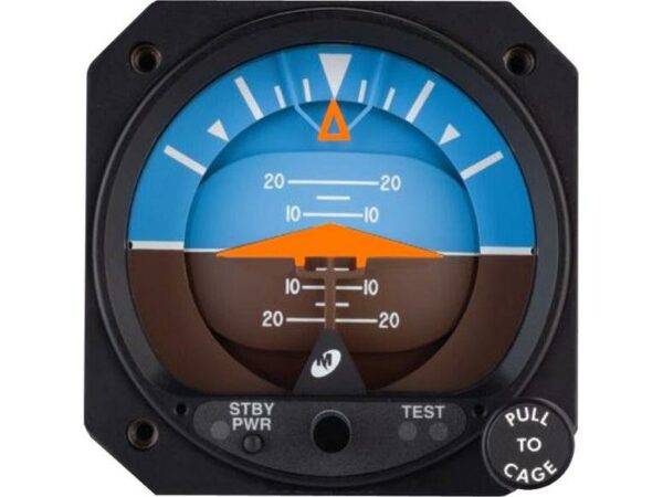 4300-613, Model 4300 Attitude Indicator, Electric, 10–32 VDC, Rotating roll dial, Delta symbolic aircraft, Auto switch to standby