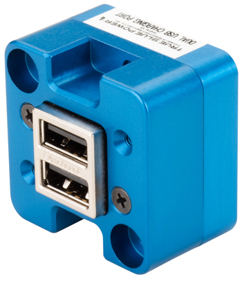 6430102-2 USB Charging Port, Model #: TA102, 10–32 VDC, Dual, Bottom connector